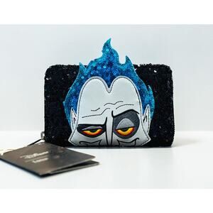 Loungefly Disney Villains Hades Sequin Wallet Hercules Cosplay NWT Blue Flame